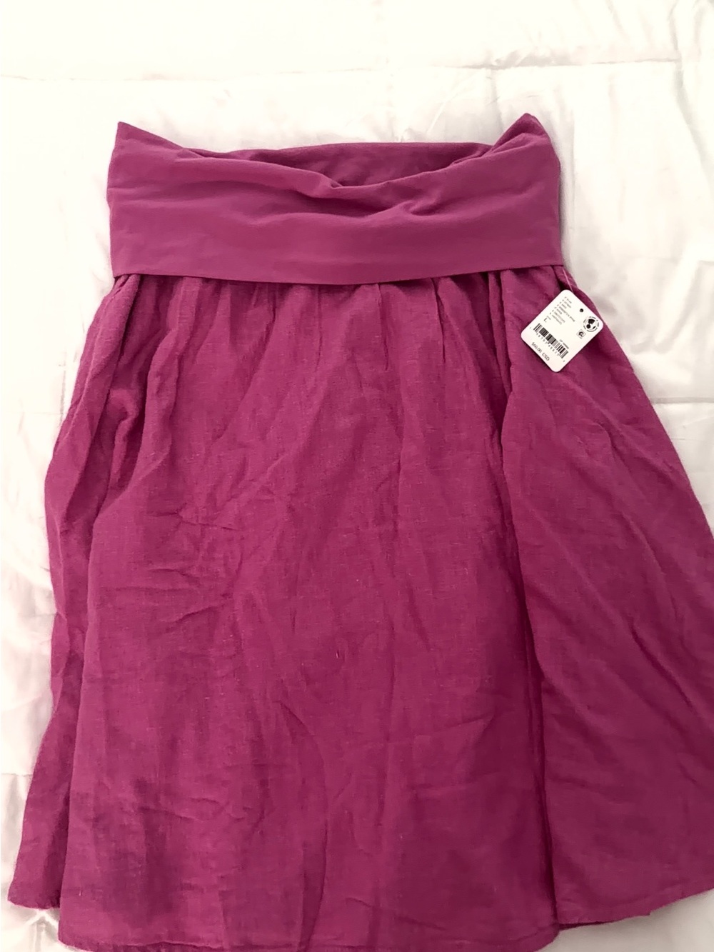 Free People Magenta Fold-Over Waist Midi Skirt